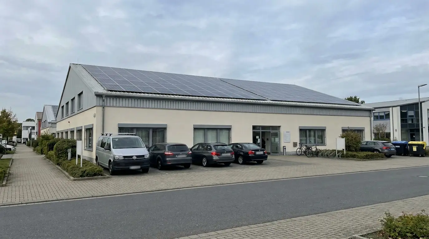Photovoltaik-Grossanlage auf einem Gewerbegebäude in Berlin